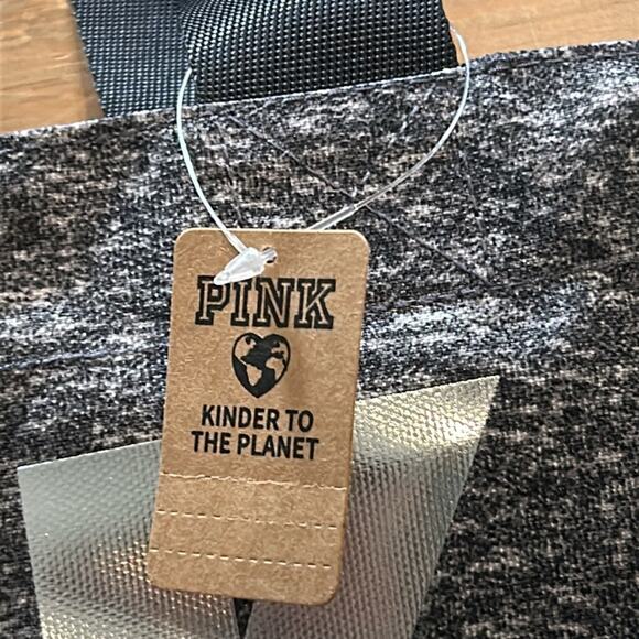 Victoria’s Secret PINK Gray Carryall Zip Top Tote Weekend Bag - Picture 4 of 9